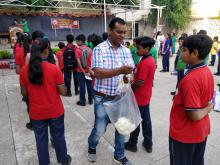 distribution of hand gloves and mask 